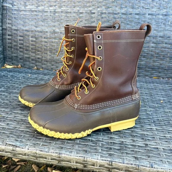 L.L. Bean 10” Leather Hunting Boots Women’s Size 10 - Picture 1 of 13